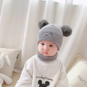 0–36 Months Little Bear Infant Set Gray With Scarf