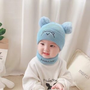 0–36 Months Baby Set Blue with Scarf